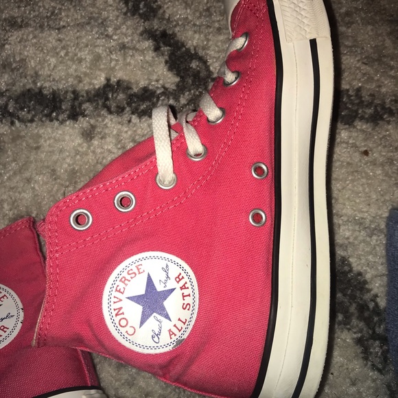Hot Pink High Top Converse Size 8 - Picture 5 of 6
